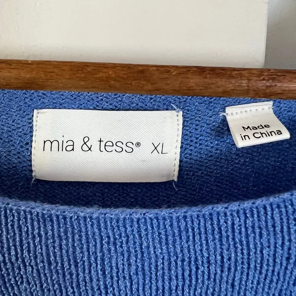The Paper Store‎ New England Sweater XL Blue Knit Oversized Lightweight Coastal